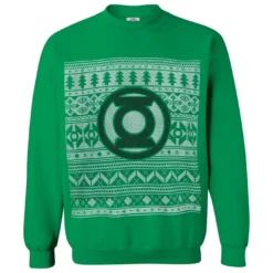 DC Comics Men's Green Lantern Christmas Fairisle Sweatshirt - Green