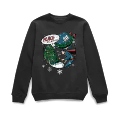 DC Comics Originals Superman Peace On Earth Black Christmas Sweater