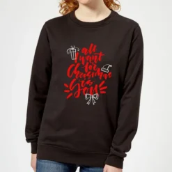 All I Want For Christmas Women's Christmas Jumper - Black