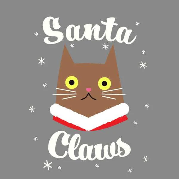 Santa Claws Women's Christmas Jumper - Grey 2 Santa Claws Women's Christmas Jumper - Grey - Image 2