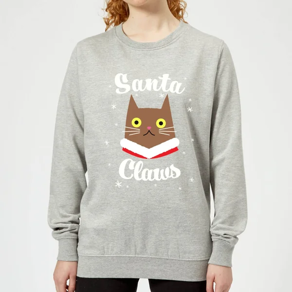 Santa Claws Women's Christmas Jumper - Grey 1 Santa Claws Women's Christmas Jumper - Grey