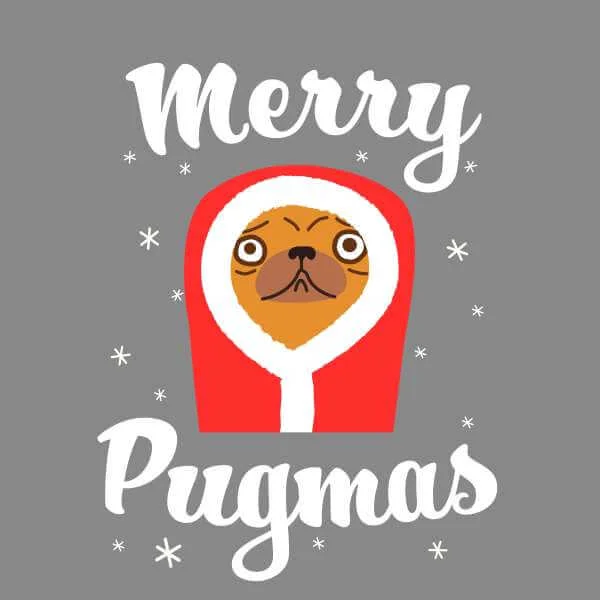 Merry Pugmas Women's Christmas Jumper - Grey 2 Merry Pugmas Women's Christmas Jumper - Grey - Image 2