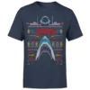 Jaws Fairisle Men's Christmas T-Shirt - Navy