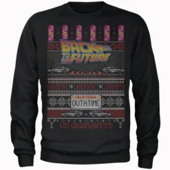 Back To The Future OUTATIME Men's Christmas Sweater - Black