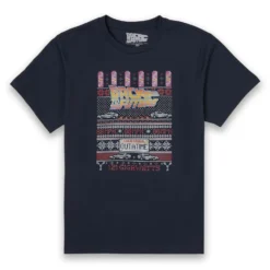 Back To The Future OUTATIME Men's Christmas T-Shirt - Navy