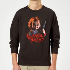 Chucky Wanna Play? Christmas Jumper - Black
