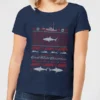 Jaws Great White Christmas Women's T-Shirt - Navy