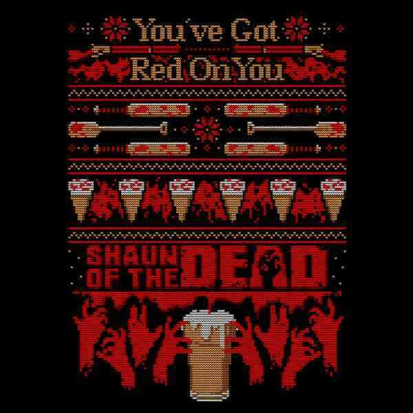 Shaun Of The Dead You've Got Red On You Christmas Men's T-Shirt - Black 2 Shaun Of The Dead You've Got Red On You Christmas Men's T-Shirt - Black - Image 2