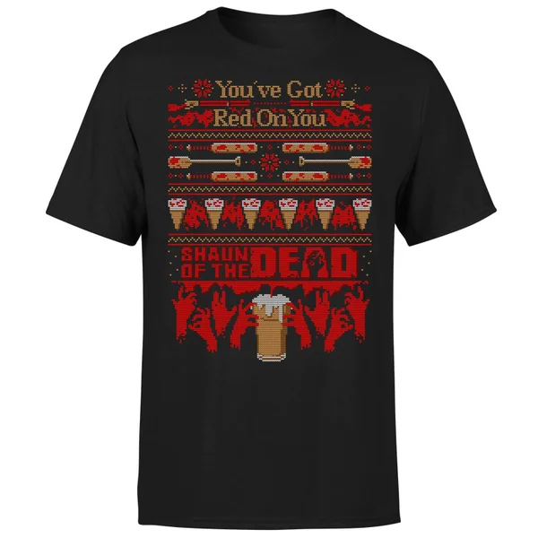 Shaun Of The Dead You've Got Red On You Christmas Men's T-Shirt - Black 5 Shaun Of The Dead You've Got Red On You Christmas Men's T-Shirt - Black - Image 5