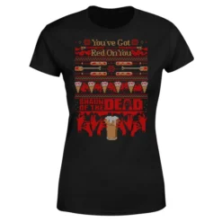 Shaun Of The Dead You've Got Red On You Christmas Women's T-Shirt - Black -JD Looney Shop 11919553 6754624296049143