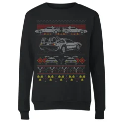 Back To The Future Back In Time For Christmas Women's Christmas Jumper - Black -JD Looney Shop 11919621 7894625264548083