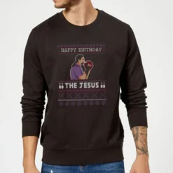 The Big Lebowski Happy Birthday The Jesus Christmas Jumper - Black -JD Looney Shop 11919818 2065093137833375