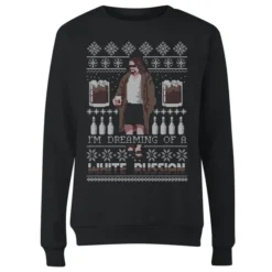 The Big Lebowski I'm Dreaming Of A White Russian Women's Christmas Jumper - Black -JD Looney Shop 11919854 1484625264850219