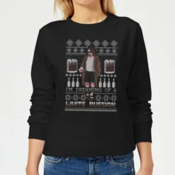 The Big Lebowski I'm Dreaming Of A White Russian Women's Christmas Jumper - Black