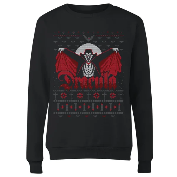 Universal Monsters Dracula Christmas Women's Christmas Jumper - Black 4 Universal Monsters Dracula Christmas Women's Christmas Jumper - Black - Image 4