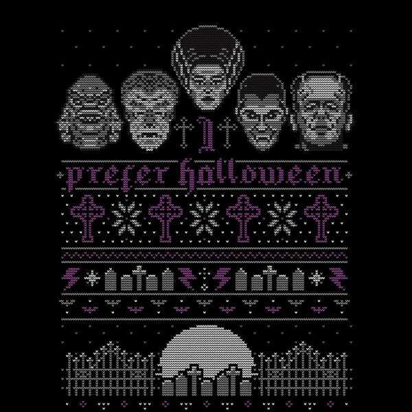 Universal Monsters I Prefer Halloween Women's Christmas Jumper - Black 2 Universal Monsters I Prefer Halloween Women's Christmas Jumper - Black - Image 2
