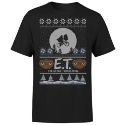 E.T. The Extra-Terrestrial Christmas Men's T-Shirt - Black -JD Looney Shop 11920077 1204618836262308