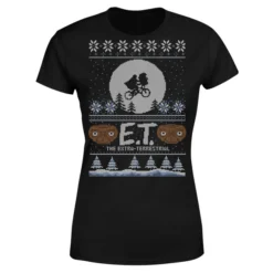 E.T. The Extra-Terrestrial Christmas Women's T-Shirt - Black