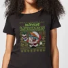 Cartoon Network Dexter's Lab Pattern Women's Christmas T-Shirt - Black