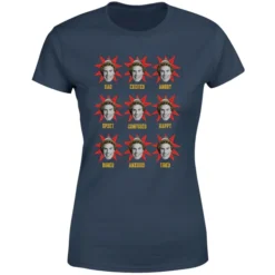 Elf Faces Women's Christmas T-Shirt - Navy 9 Elf Faces Women's Christmas T-Shirt - Navy -JD Looney Shop 11963209 1154627063324359
