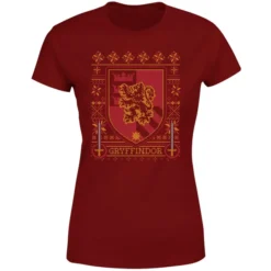 Harry Potter Gryffindor Crest Women's Christmas T-Shirt - Burgundy 9 Harry Potter Gryffindor Crest Women's Christmas T-Shirt - Burgundy -JD Looney Shop 11963253 1504627065825417