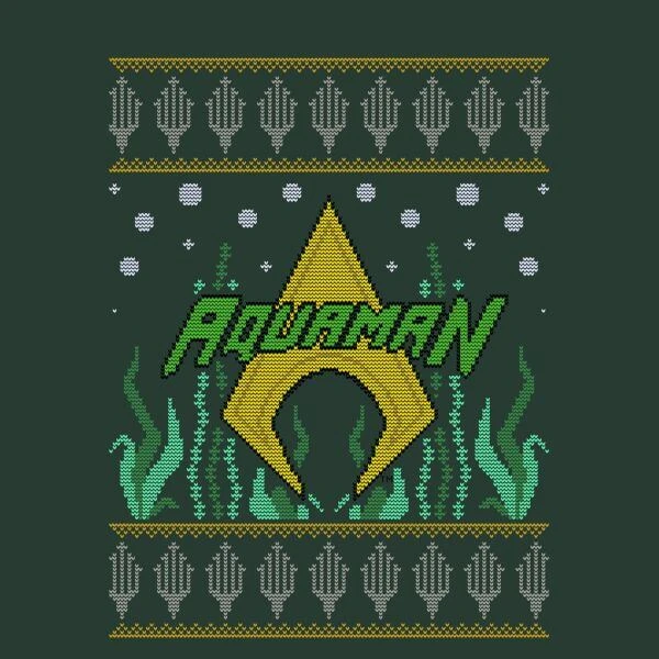 DC COMICS DC Aquaman Knit Women's Christmas T-Shirt - Forest Green 2 DC COMICS DC Aquaman Knit Women's Christmas T-Shirt - Forest Green - Image 2