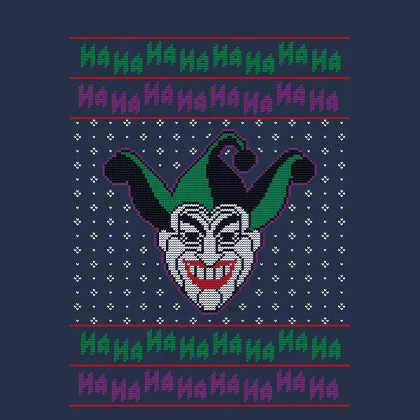 DC COMICS DC Joker Knit Women's Christmas T-Shirt - Navy 2 DC COMICS DC Joker Knit Women's Christmas T-Shirt - Navy - Image 2
