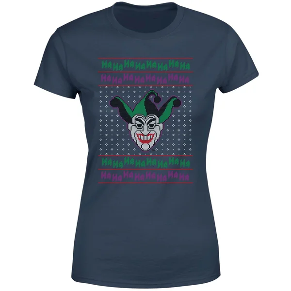 DC COMICS DC Joker Knit Women's Christmas T-Shirt - Navy 5 DC COMICS DC Joker Knit Women's Christmas T-Shirt - Navy - Image 5