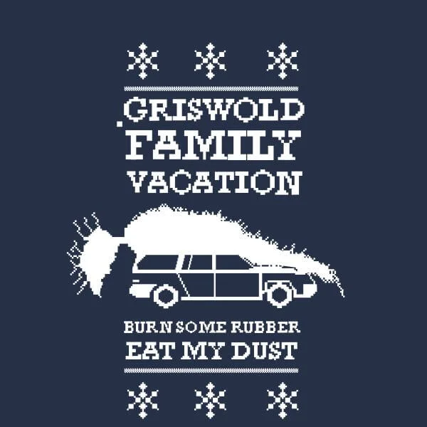 National Lampoon Griswold Vacation Ugly Knit Women's Christmas T-Shirt - Navy 2 National Lampoon Griswold Vacation Ugly Knit Women's Christmas T-Shirt - Navy - Image 2
