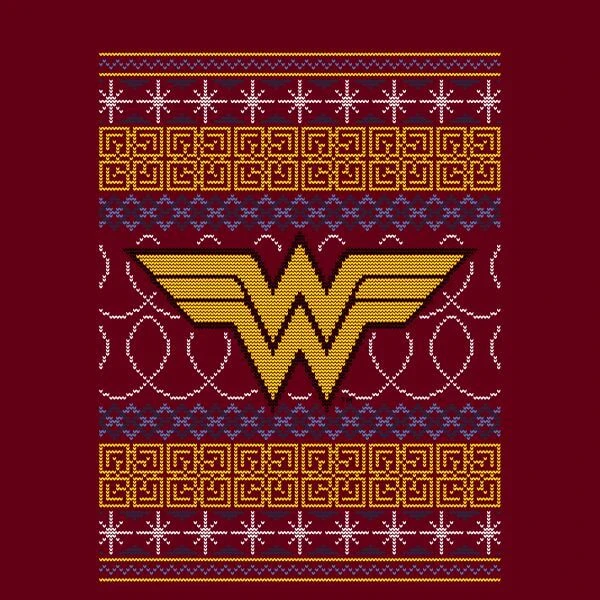 DC COMICS DC Wonder Woman Knit Women's Christmas T-Shirt - Burgundy 2 DC COMICS DC Wonder Woman Knit Women's Christmas T-Shirt - Burgundy - Image 2