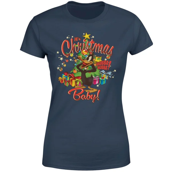 Looney Tunes Its Christmas Baby Women's Christmas T-Shirt - Navy 5 Looney Tunes Its Christmas Baby Women's Christmas T-Shirt - Navy - Image 5