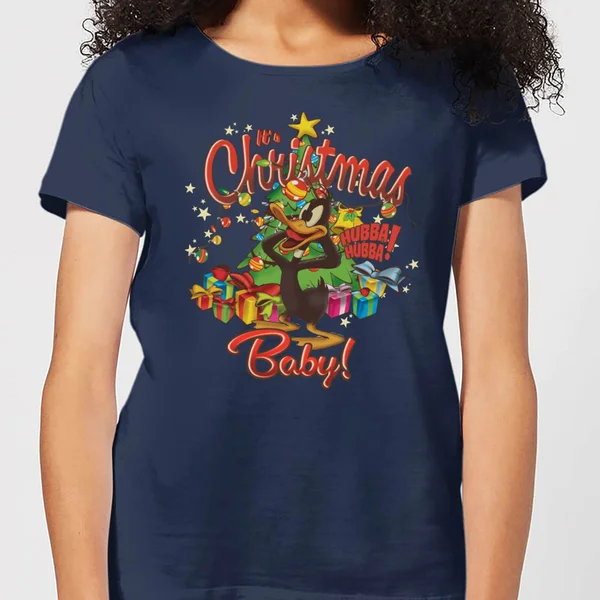 Looney Tunes Its Christmas Baby Women's Christmas T-Shirt - Navy 1 Looney Tunes Its Christmas Baby Women's Christmas T-Shirt - Navy