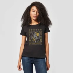 Harry Potter Hufflepuff Crest Women's Christmas T-Shirt - Black -JD Looney Shop 11963457 1304627078712631
