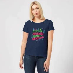 Elf Cotton-Headed Ninny-Muggins Women's Christmas T-Shirt - Navy 7 Elf Cotton-Headed Ninny-Muggins Women's Christmas T-Shirt - Navy -JD Looney Shop 11963467 1554627079391849