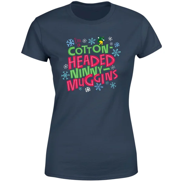 Elf Cotton-Headed Ninny-Muggins Women's Christmas T-Shirt - Navy 5 Elf Cotton-Headed Ninny-Muggins Women's Christmas T-Shirt - Navy - Image 5