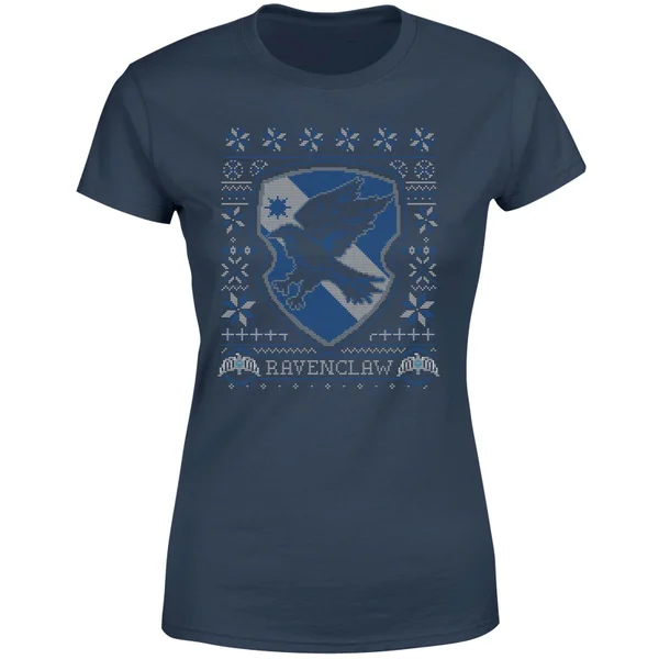 Harry Potter Ravenclaw Crest Women's Christmas T-Shirt - Navy 5 Harry Potter Ravenclaw Crest Women's Christmas T-Shirt - Navy - Image 5