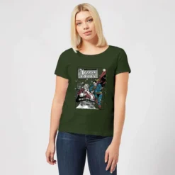 DC COMICS DC Superman Action Comics Women's Christmas T-Shirt - Forest Green -JD Looney Shop 11963593 4344627059283761