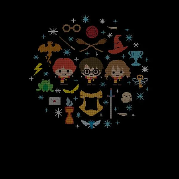 Harry Potter Characters Women's Christmas T-Shirt - Black 2 Harry Potter Characters Women's Christmas T-Shirt - Black - Image 2