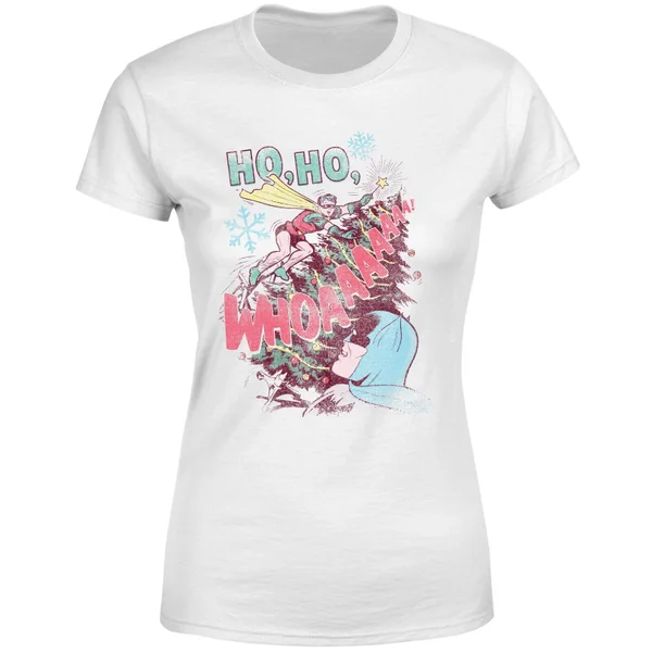 DC COMICS DC Ho Ho Whoaaaaaaa Women's Christmas T-Shirt - White 5 DC COMICS DC Ho Ho Whoaaaaaaa Women's Christmas T-Shirt - White - Image 5