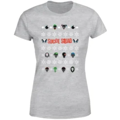 DC COMICS DC Suicide Squad Women's Christmas T-Shirt - Grey -JD Looney Shop 11963819 1604627071069780