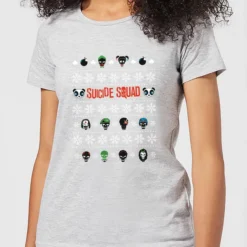 DC COMICS DC Suicide Squad Women's Christmas T-Shirt - Grey