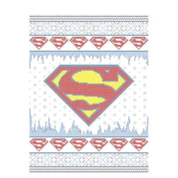 DC COMICS DC Supergirl Knit Women's Christmas T-Shirt - White 2 DC COMICS DC Supergirl Knit Women's Christmas T-Shirt - White - Image 2