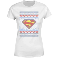 DC COMICS DC Supergirl Knit Women's Christmas T-Shirt - White 9 DC COMICS DC Supergirl Knit Women's Christmas T-Shirt - White -JD Looney Shop 11963927 7294627076991306