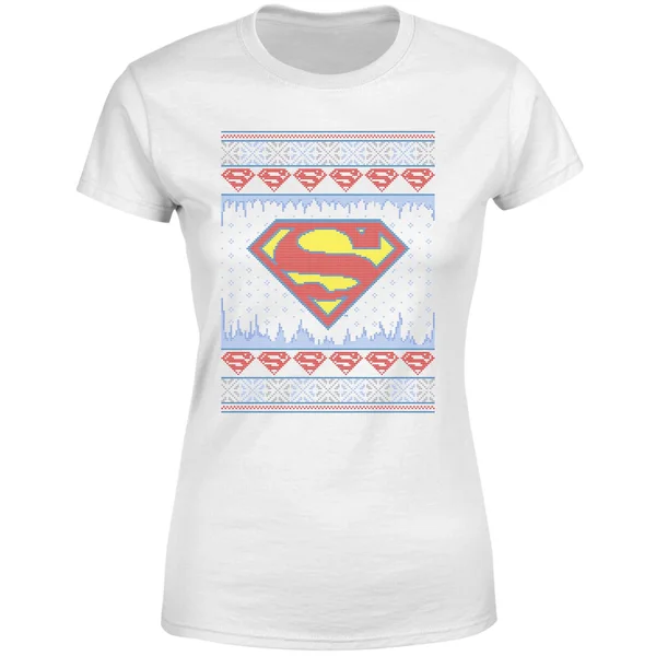 DC COMICS DC Supergirl Knit Women's Christmas T-Shirt - White 5 DC COMICS DC Supergirl Knit Women's Christmas T-Shirt - White - Image 5
