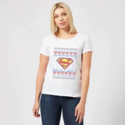 DC COMICS DC Supergirl Knit Women's Christmas T-Shirt - White 7 DC COMICS DC Supergirl Knit Women's Christmas T-Shirt - White -JD Looney Shop 11963927 9084627076925936