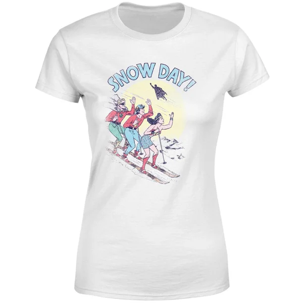 DC COMICS DC Snow Day! Women's Christmas T-Shirt - White 5 DC COMICS DC Snow Day! Women's Christmas T-Shirt - White - Image 5