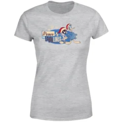 Looney Tunes Peace Among Earthlings Women's Christmas T-Shirt - Grey -JD Looney Shop 11963974 1564627081185402