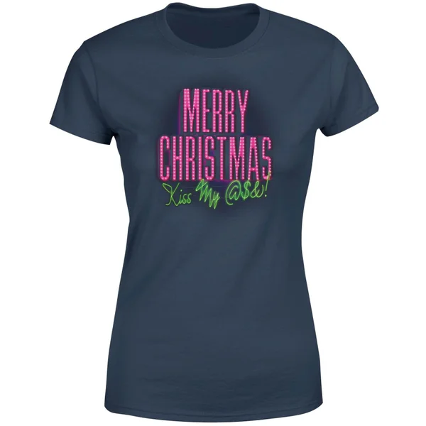 National Lampoon Merry Christmas (Kiss My @$$) Women's Christmas T-Shirt - Navy 5 National Lampoon Merry Christmas (Kiss My @$$) Women's Christmas T-Shirt - Navy - Image 5