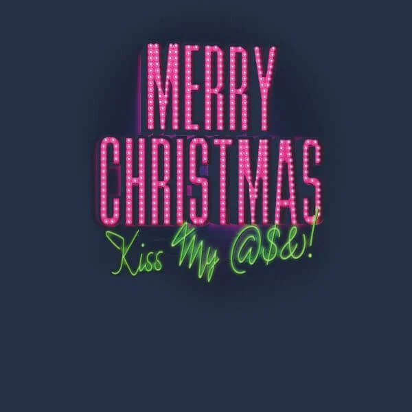 National Lampoon Merry Christmas (Kiss My @$$) Women's Christmas T-Shirt - Navy 2 National Lampoon Merry Christmas (Kiss My @$$) Women's Christmas T-Shirt - Navy - Image 2