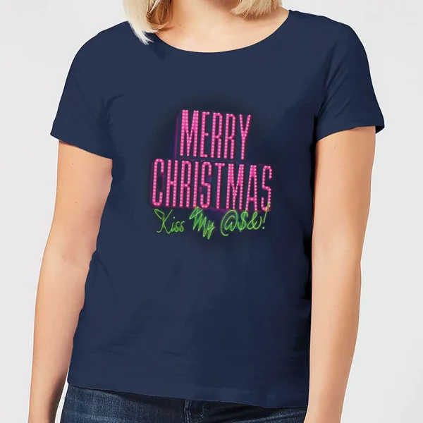 National Lampoon Merry Christmas (Kiss My @$$) Women's Christmas T-Shirt - Navy 1 National Lampoon Merry Christmas (Kiss My @$$) Women's Christmas T-Shirt - Navy